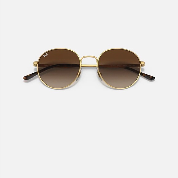 NIB Ray Ban Arista Round Sunglasses Polished Arista Gold Brown Gradient RB3681 - Picture 11 of 12